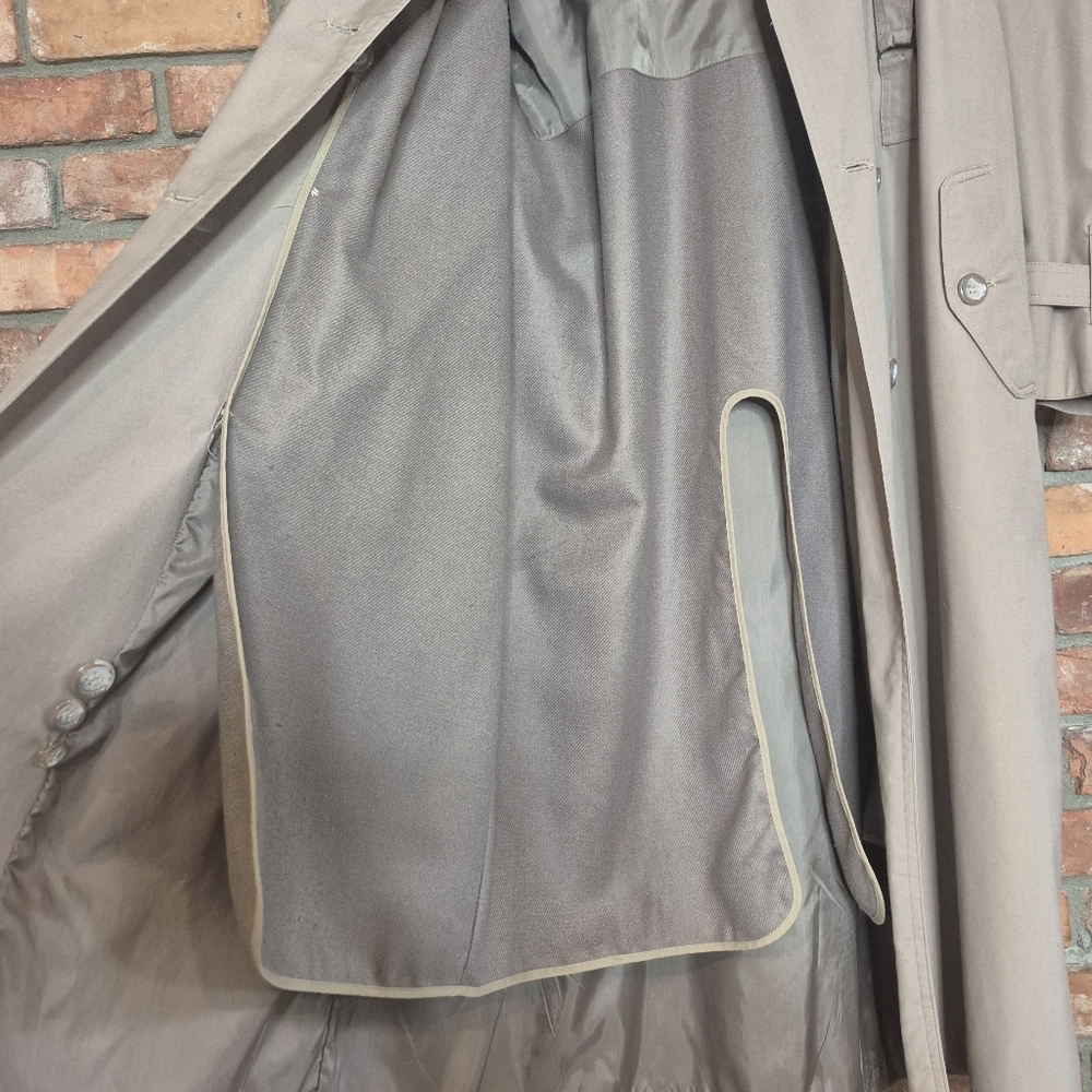 Bentley’s of London Taupe Trench Coat | Classic Double-Breasted Belted | Timeles - Picture 11 of 16